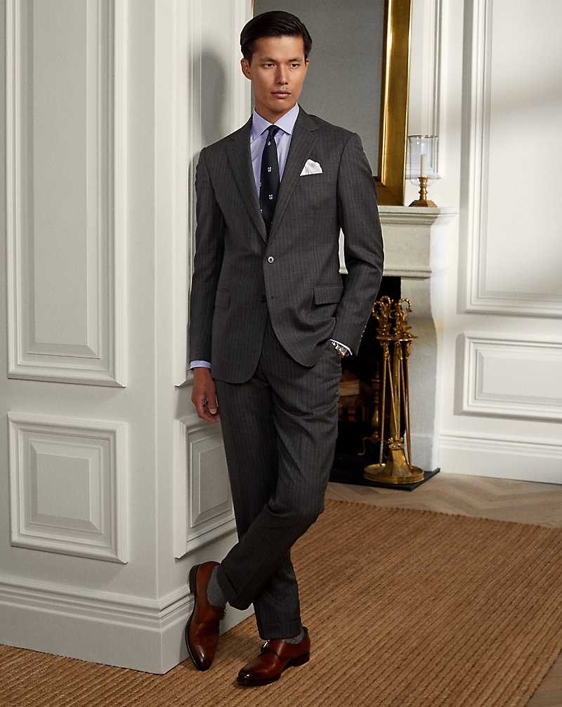 Trajes Ralph Lauren Gregory Pinstripe Wool Twill Hombre Azules | GYNIQSA-94 - vista 1