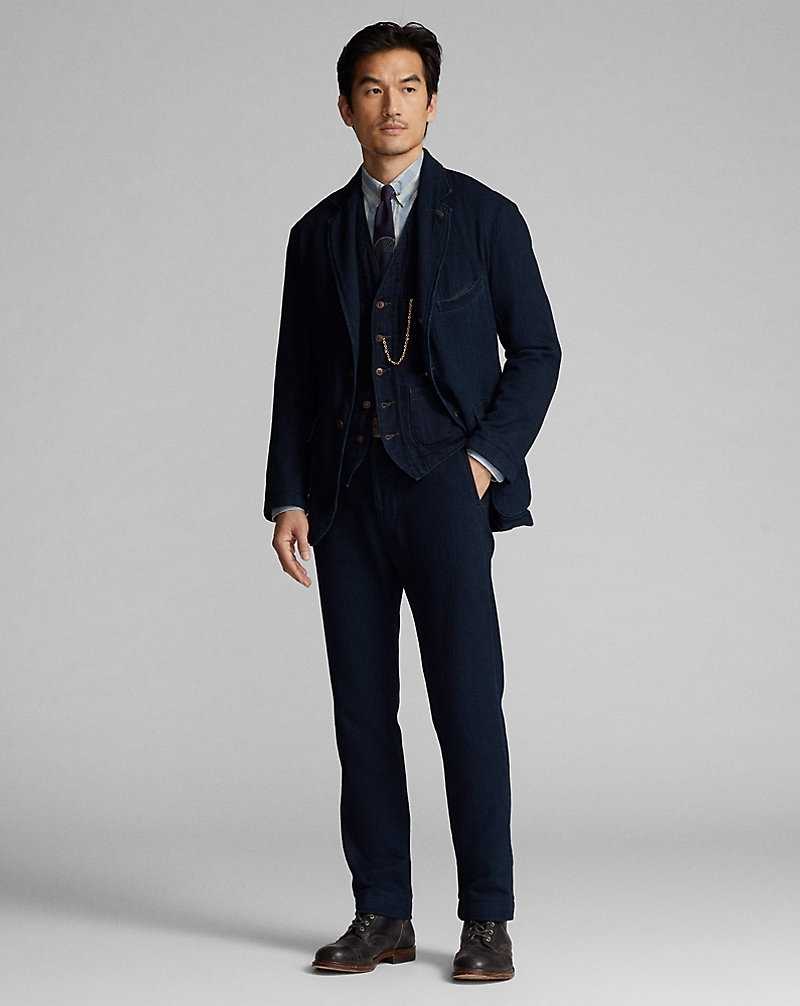 Trajes Ralph Lauren Indigo Herringbone Officer's Hombre Azul Marino Oscuro | EFSZGWT-48 - vista 2