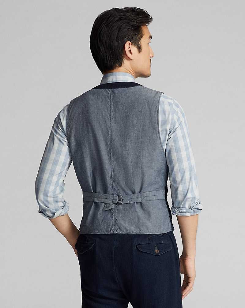 Trajes Ralph Lauren Indigo Herringbone Waistcoat Hombre Azul Marino Oscuro | RPQOZLK-74 - vista 4