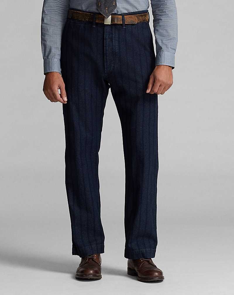 Trajes Ralph Lauren Indigo Striped Twill Field Hombre Indigo/White | CDARTEF-45 - vista 3