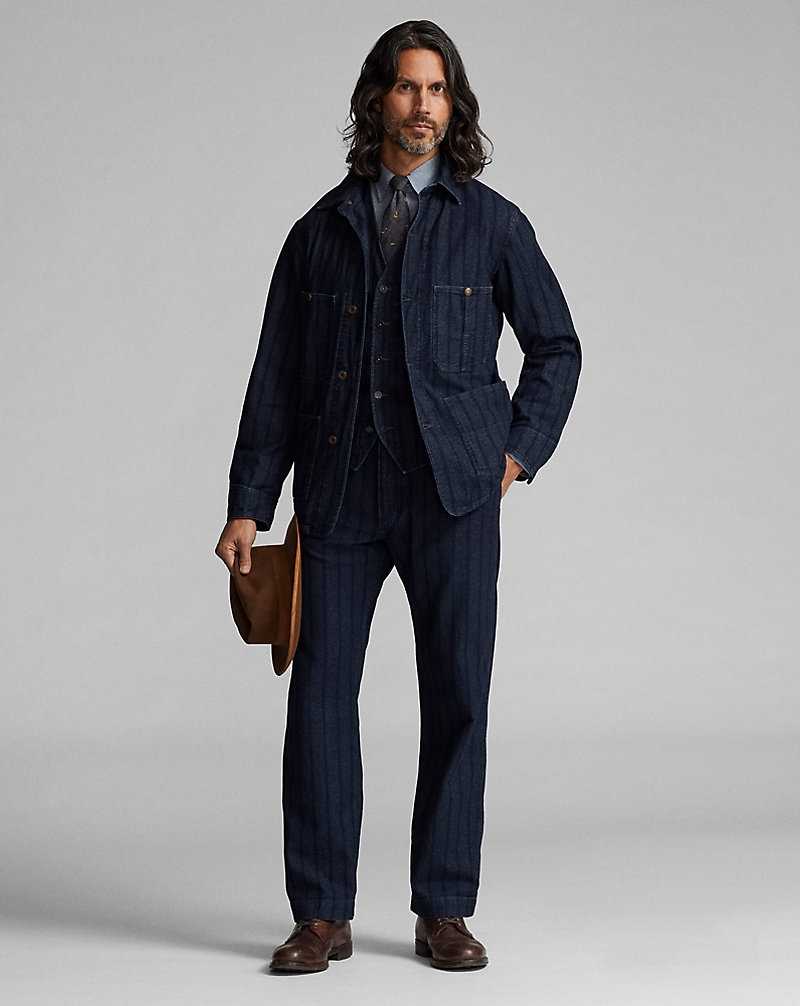 Trajes Ralph Lauren Indigo Striped Twill Hombre Indigo/White | YNVORQG-96 - vista 3