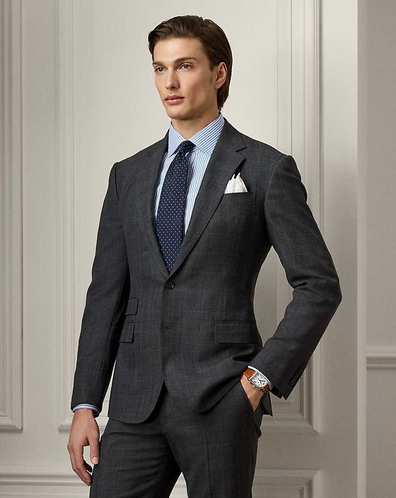 Trajes Ralph Lauren Kent Hand-Tailored Glen Plaid Hombre Grises | ZPSQAEW-82 - vista 3
