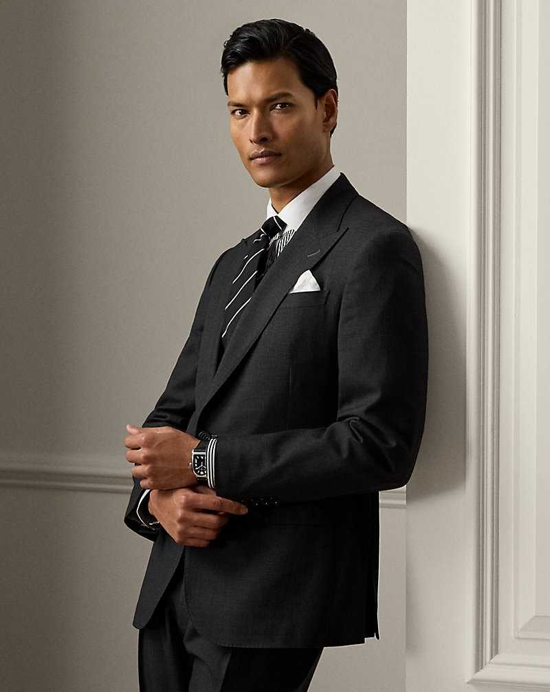 Trajes Ralph Lauren Kent Hand-Tailored Glen Plaid Hombre Grises | IOSZVMX-83 - vista 3