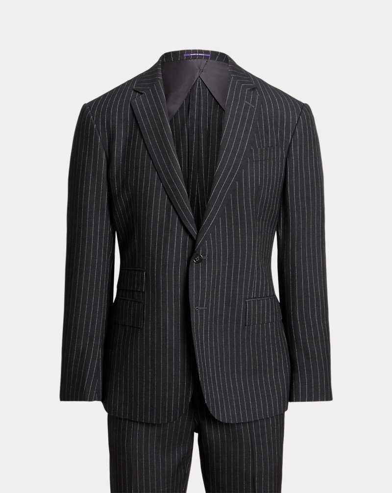 Trajes Ralph Lauren Kent Hand-Tailored Pinstripe Wool Hombre Azules | PUAXLJF-53 - vista 2