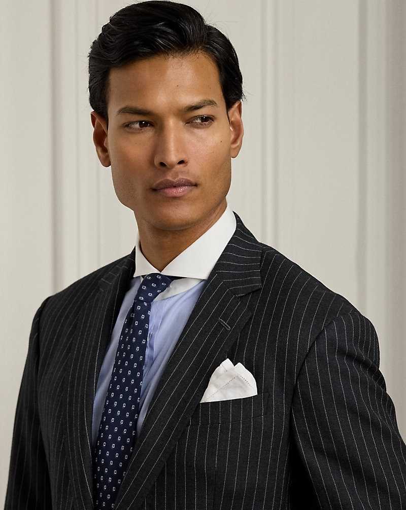 Trajes Ralph Lauren Kent Hand-Tailored Pinstripe Wool Hombre Azules | PUAXLJF-53 - vista 5