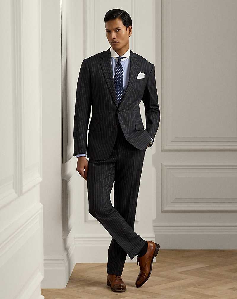Trajes Ralph Lauren Kent Hand-Tailored Pinstripe Wool Hombre Azules | PUAXLJF-53 - vista 1