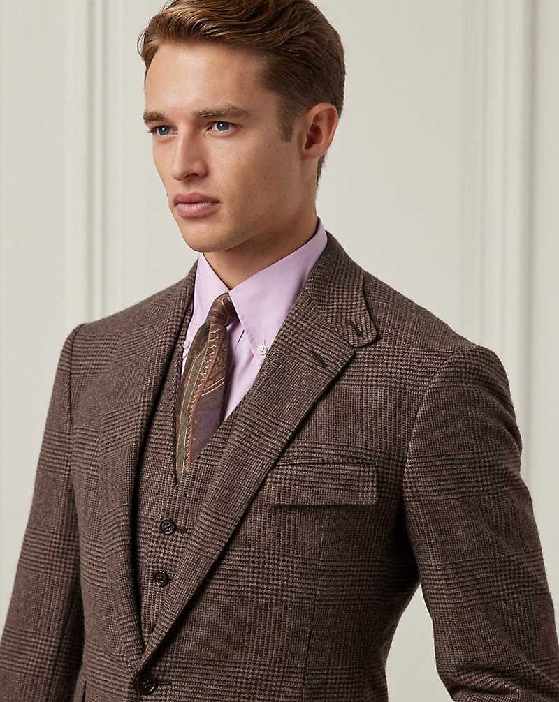 Trajes Ralph Lauren Kent Hand-Tailored Plaid 3-Piece Hombre Azules | XOHZSLI-40 - vista 5