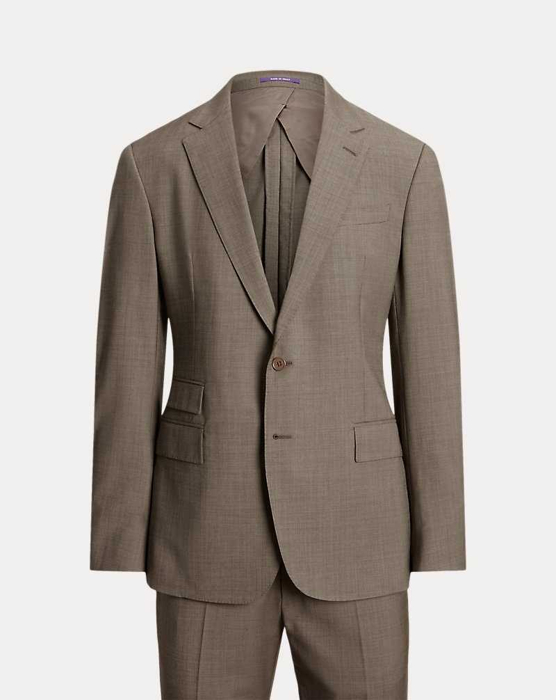 Trajes Ralph Lauren Kent Hand-Tailored Sharkskin Hombre Mocha | ENIFDYM-41 - vista 2