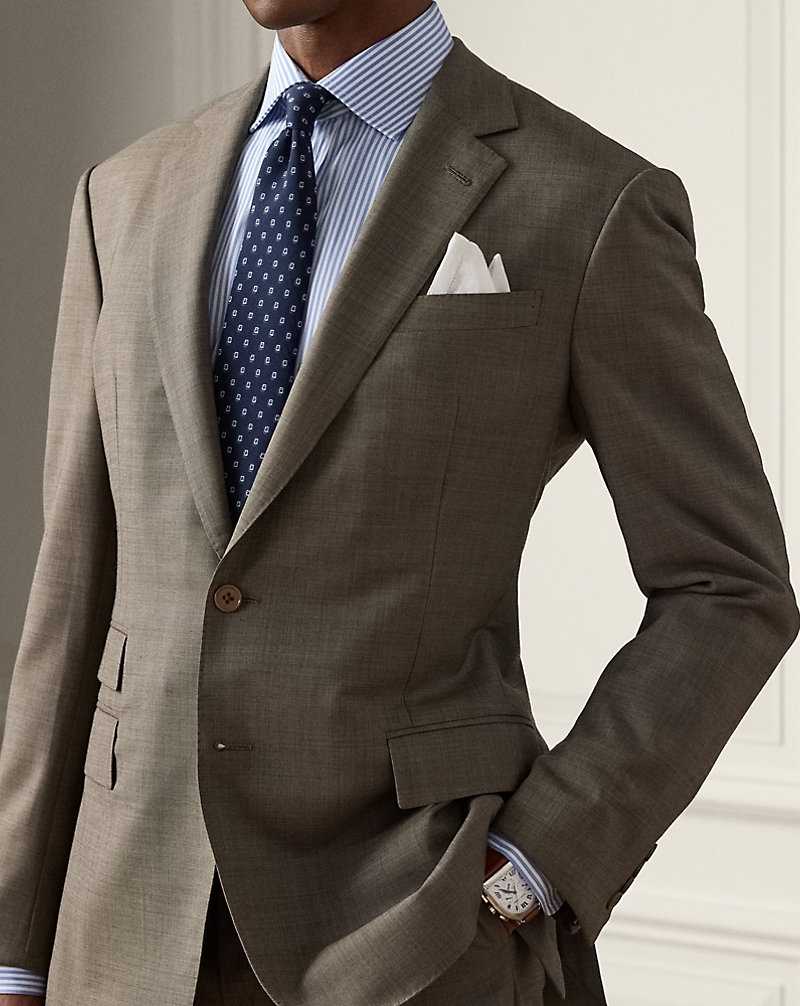 Trajes Ralph Lauren Kent Hand-Tailored Sharkskin Hombre Mocha | ENIFDYM-41 - vista 5