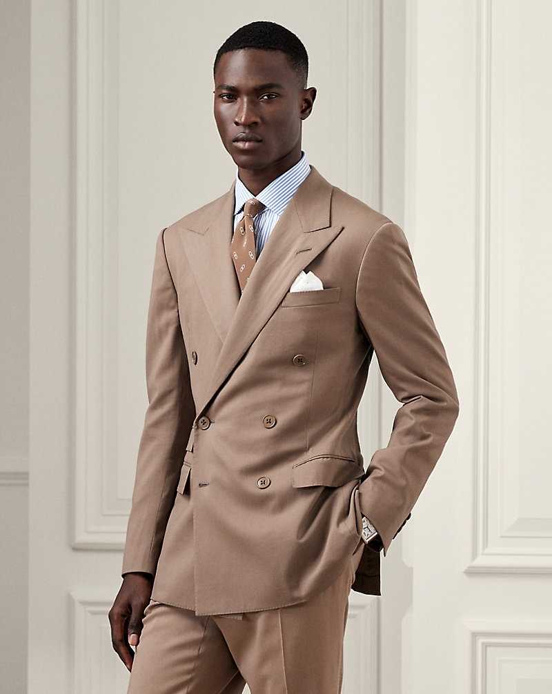 Trajes Ralph Lauren Kent Hand-Tailored Wool Trench Hombre Taupe | KSVYMUX-06 - vista 3