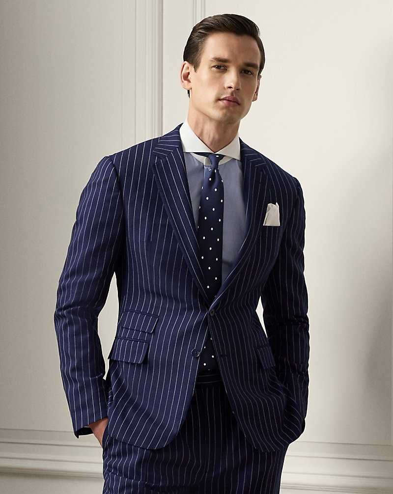 Trajes Ralph Lauren Kent Handmade Rope-Stripe Hombre Spring Navy/Cream | DXMJOLY-05 - vista 3