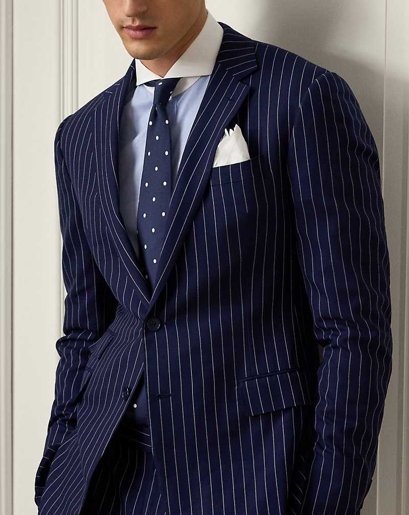 Trajes Ralph Lauren Kent Handmade Rope-Stripe Hombre Spring Navy/Cream | DXMJOLY-05 - vista 5