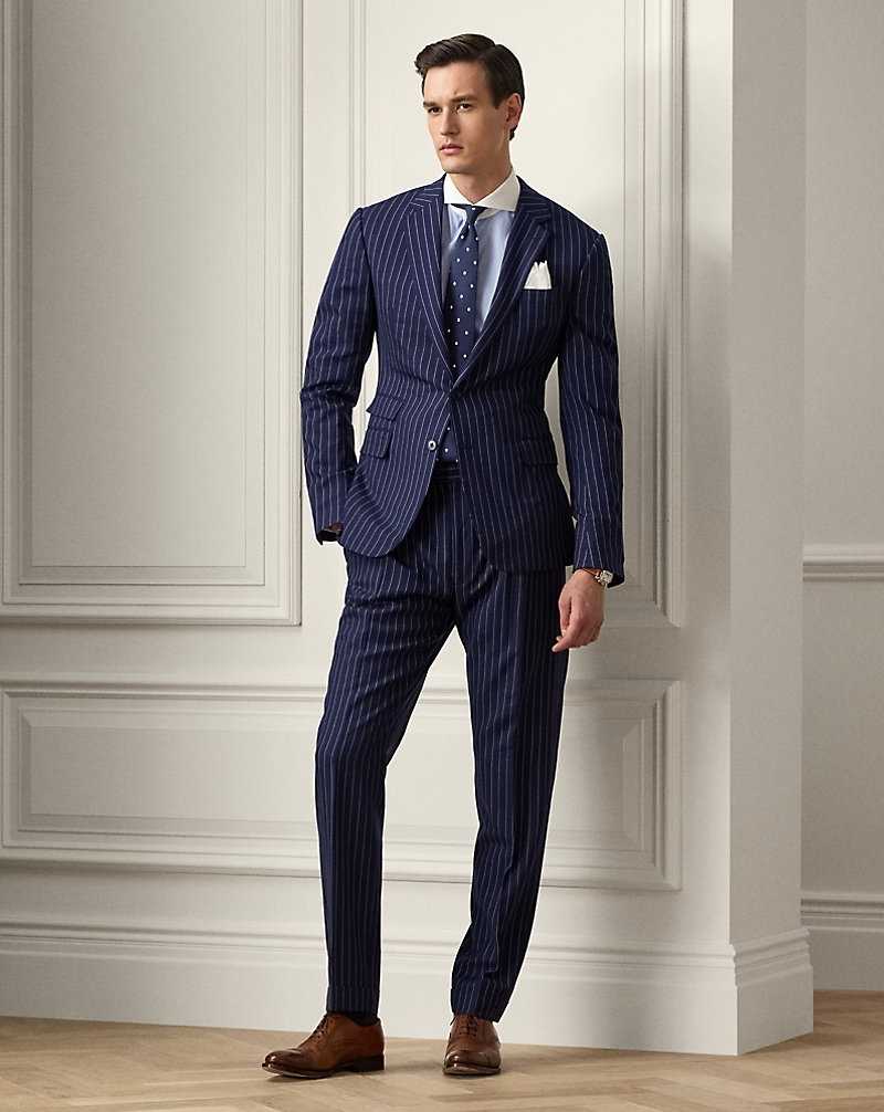 Trajes Ralph Lauren Kent Handmade Rope-Stripe Hombre Spring Navy/Cream | DXMJOLY-05 - vista 1