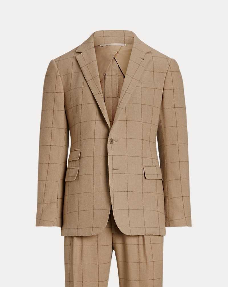Trajes Ralph Lauren Kent Handmade Windowpane Cashmere Hombre Taupe/Brown | FVLKQMC-16 - vista 2
