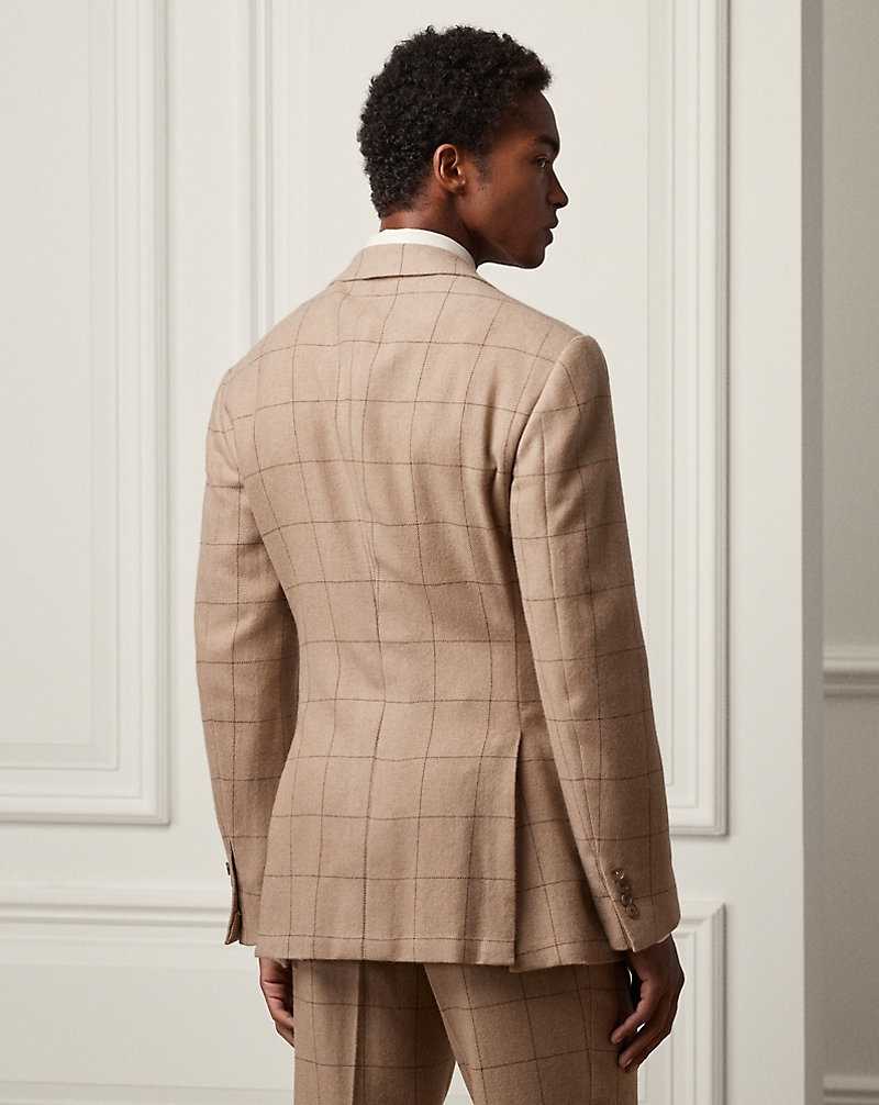 Trajes Ralph Lauren Kent Handmade Windowpane Cashmere Hombre Taupe/Brown | FVLKQMC-16 - vista 4