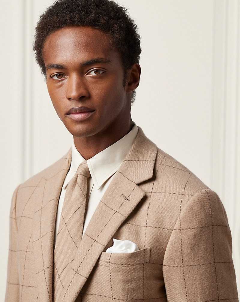 Trajes Ralph Lauren Kent Handmade Windowpane Cashmere Hombre Taupe/Brown | FVLKQMC-16 - vista 5