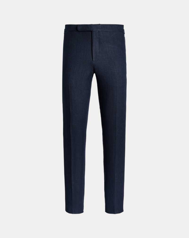Trajes Ralph Lauren Linen Dobby Tuxedo Hombre Azul Marino | UXNMLBJ-43 - vista 2