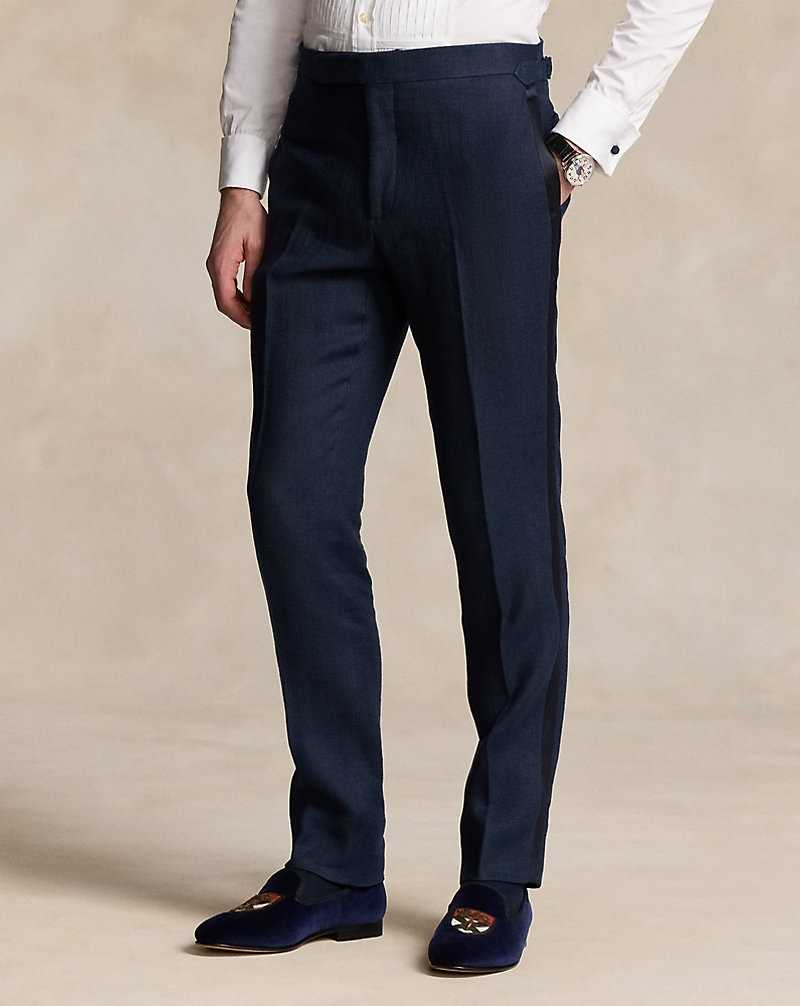 Trajes Ralph Lauren Linen Dobby Tuxedo Hombre Azul Marino | UXNMLBJ-43 - vista 3