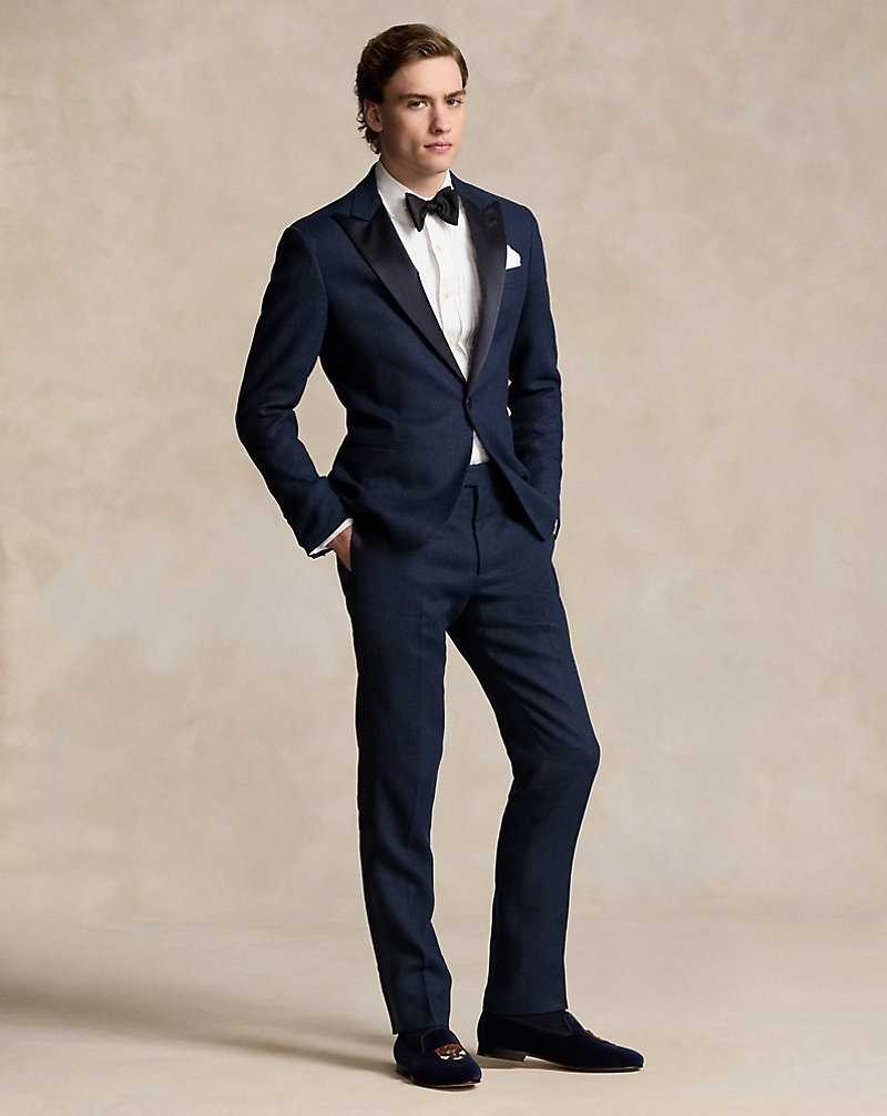 Trajes Ralph Lauren Linen Dobby Tuxedo Hombre Azul Marino | UXNMLBJ-43 - vista 1