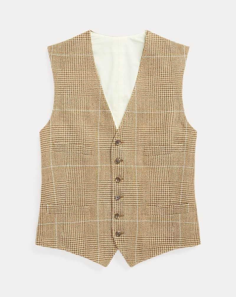 Trajes Ralph Lauren Plaid Tweed Waistcoat Hombre Azules | RSZAPCB-61 - vista 2