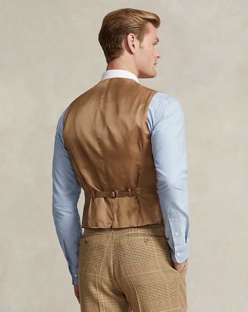 Trajes Ralph Lauren Plaid Tweed Waistcoat Hombre Azules | RSZAPCB-61 - vista 4