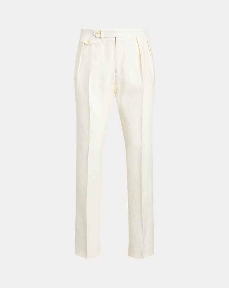 Trajes Ralph Lauren Pleated Linen Hombre Creme Claro | NXVAZYU-92 - vista 2