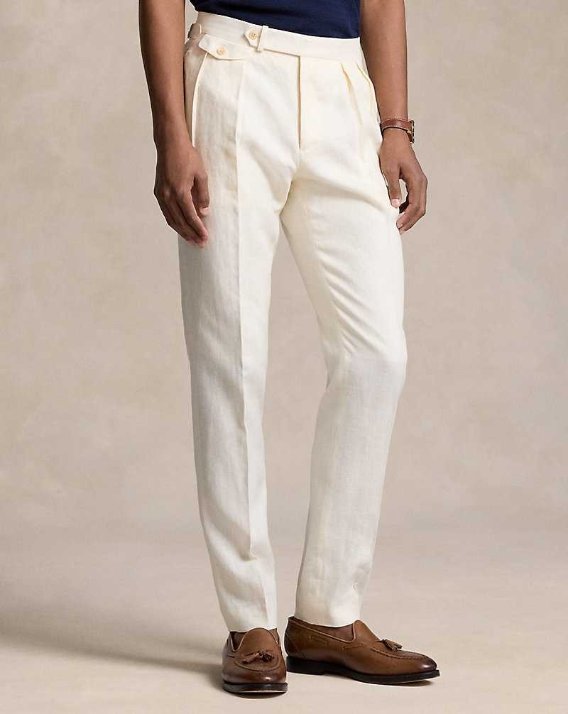 Trajes Ralph Lauren Pleated Linen Hombre Creme Claro | NXVAZYU-92 - vista 3