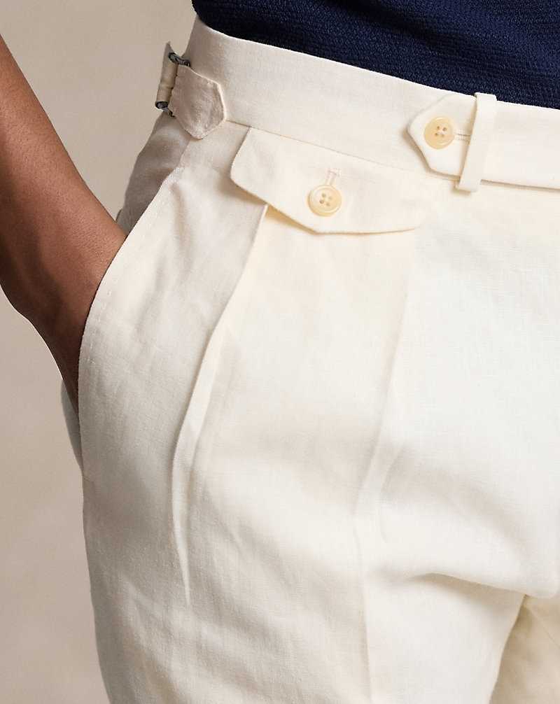 Trajes Ralph Lauren Pleated Linen Hombre Creme Claro | NXVAZYU-92 - vista 5