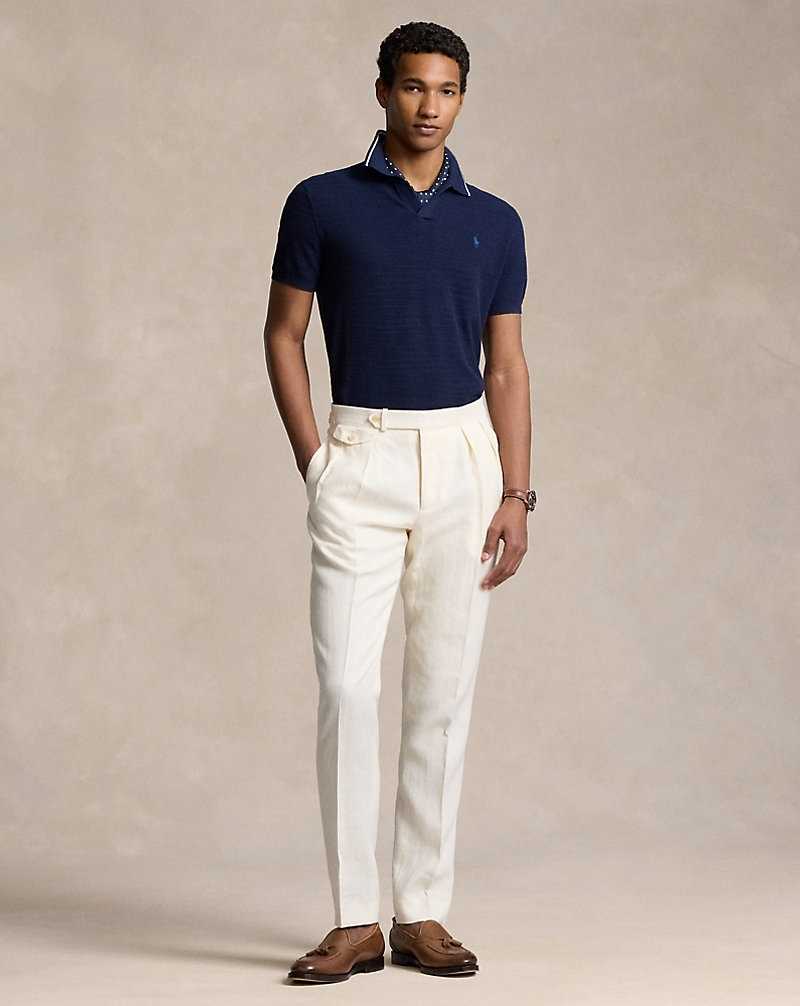 Trajes Ralph Lauren Pleated Linen Hombre Creme Claro | NXVAZYU-92 - vista 1