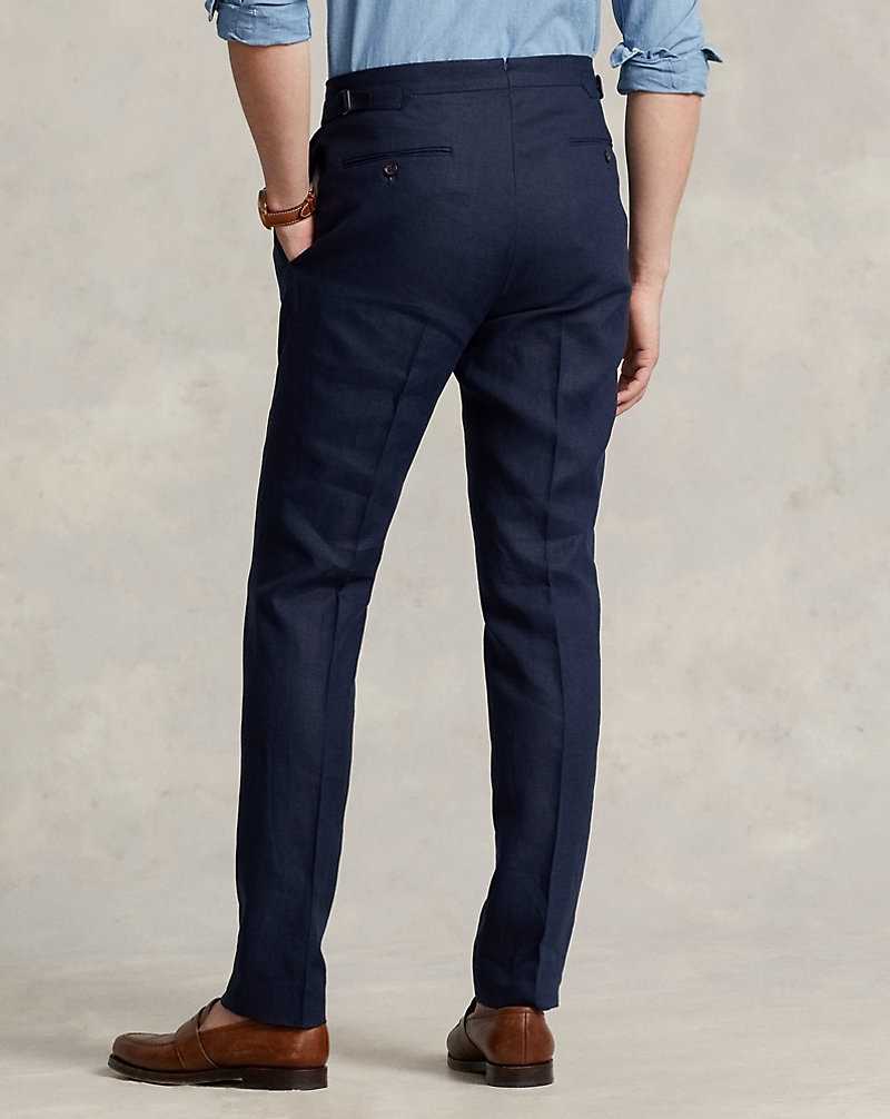 Trajes Ralph Lauren Pleated Linen Hombre Azul Marino Oscuro | FIZUGQA-32 - vista 4
