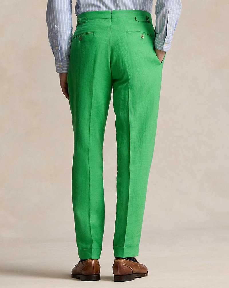 Trajes Ralph Lauren Pleated Linen Hombre Verdes | SQZIDTN-23 - vista 4