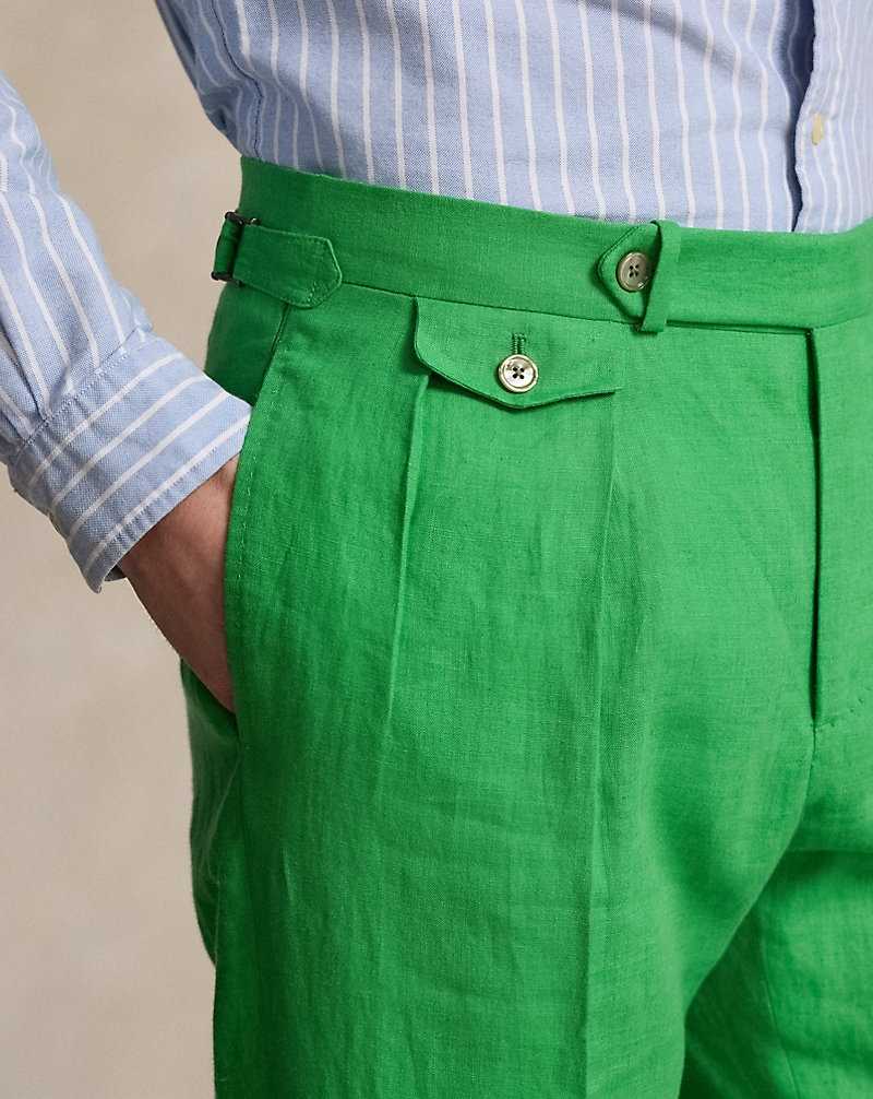 Trajes Ralph Lauren Pleated Linen Hombre Verdes | SQZIDTN-23 - vista 5