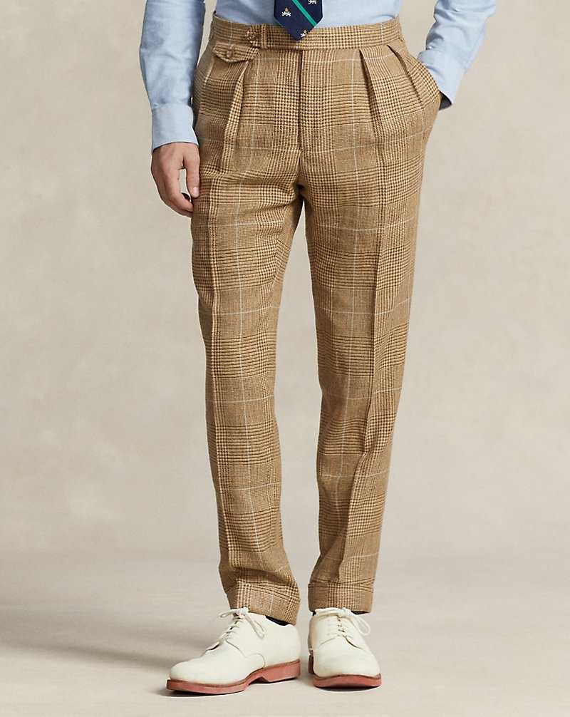 Trajes Ralph Lauren Pleated Plaid Tweed Hombre Azules | ROEQSJP-71 - vista 3