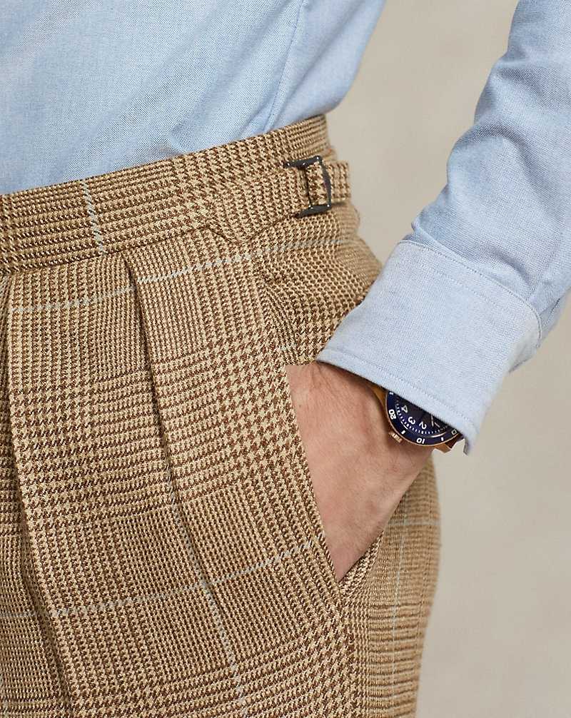 Trajes Ralph Lauren Pleated Plaid Tweed Hombre Azules | ROEQSJP-71 - vista 5