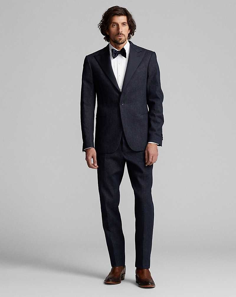 Trajes Ralph Lauren Slim Fit Indigo Denim Tuxedo Hombre Azules | GFYNDSO-91 - vista 2