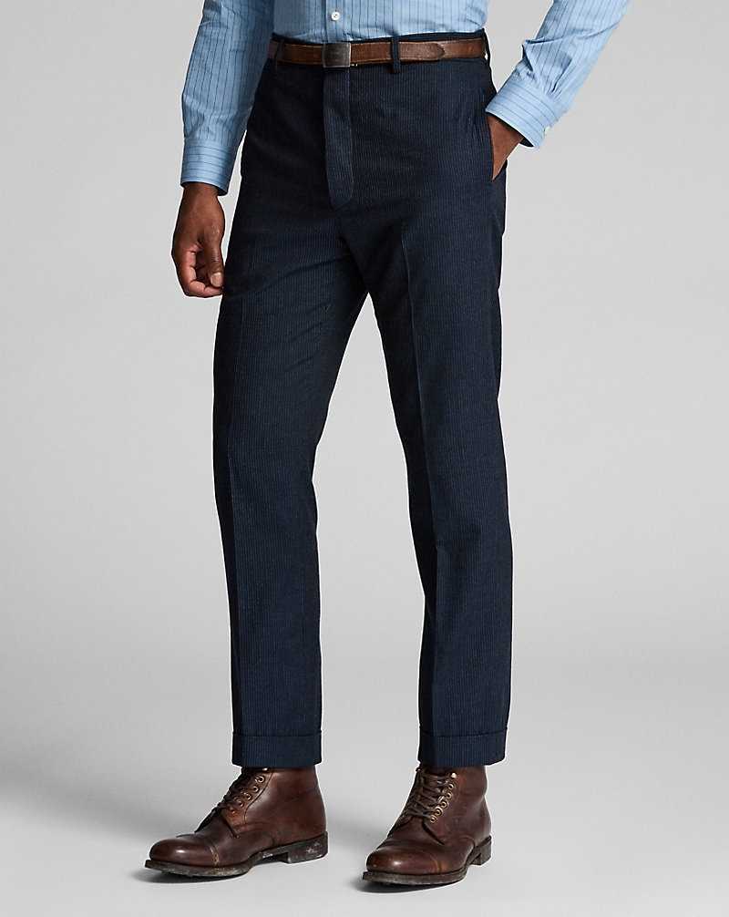 Trajes Ralph Lauren Slim Striped Herringbone Hombre Navy/White | MRZFXGY-19 - vista 3