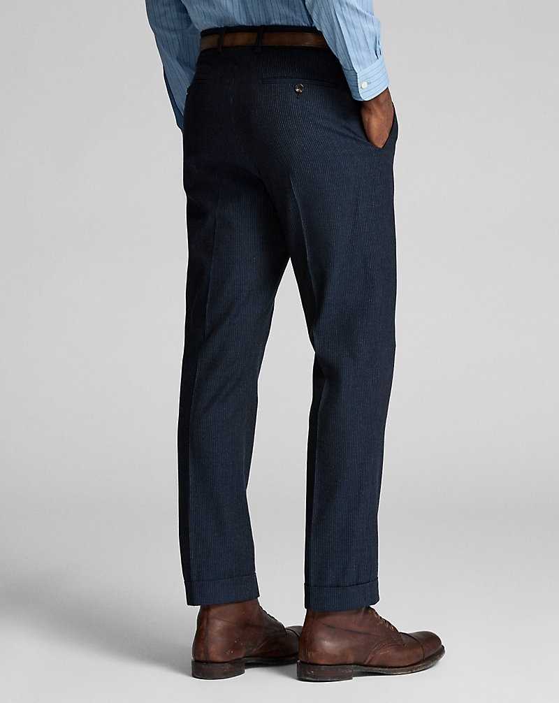 Trajes Ralph Lauren Slim Striped Herringbone Hombre Navy/White | MRZFXGY-19 - vista 4