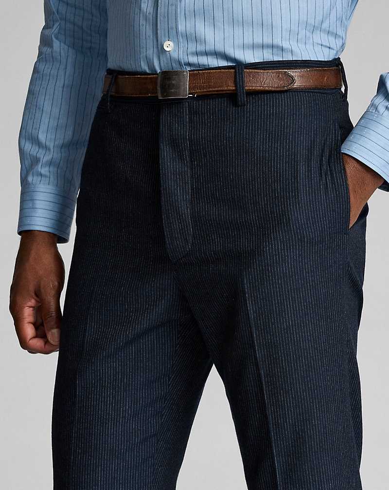 Trajes Ralph Lauren Slim Striped Herringbone Hombre Navy/White | MRZFXGY-19 - vista 5