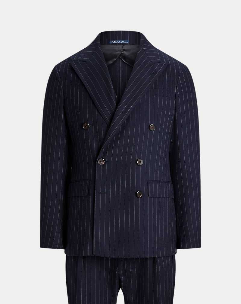 Trajes Ralph Lauren Soft Pinstripe 3-Piece Hombre Navy/Cream | QFOPERN-68 - vista 2