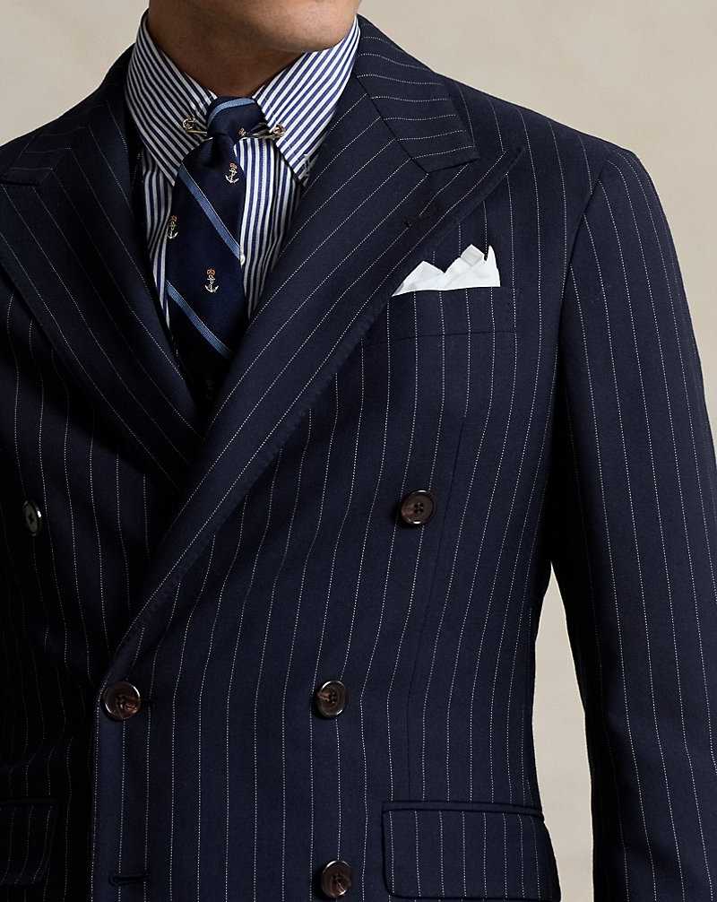 Trajes Ralph Lauren Soft Pinstripe 3-Piece Hombre Navy/Cream | QFOPERN-68 - vista 5