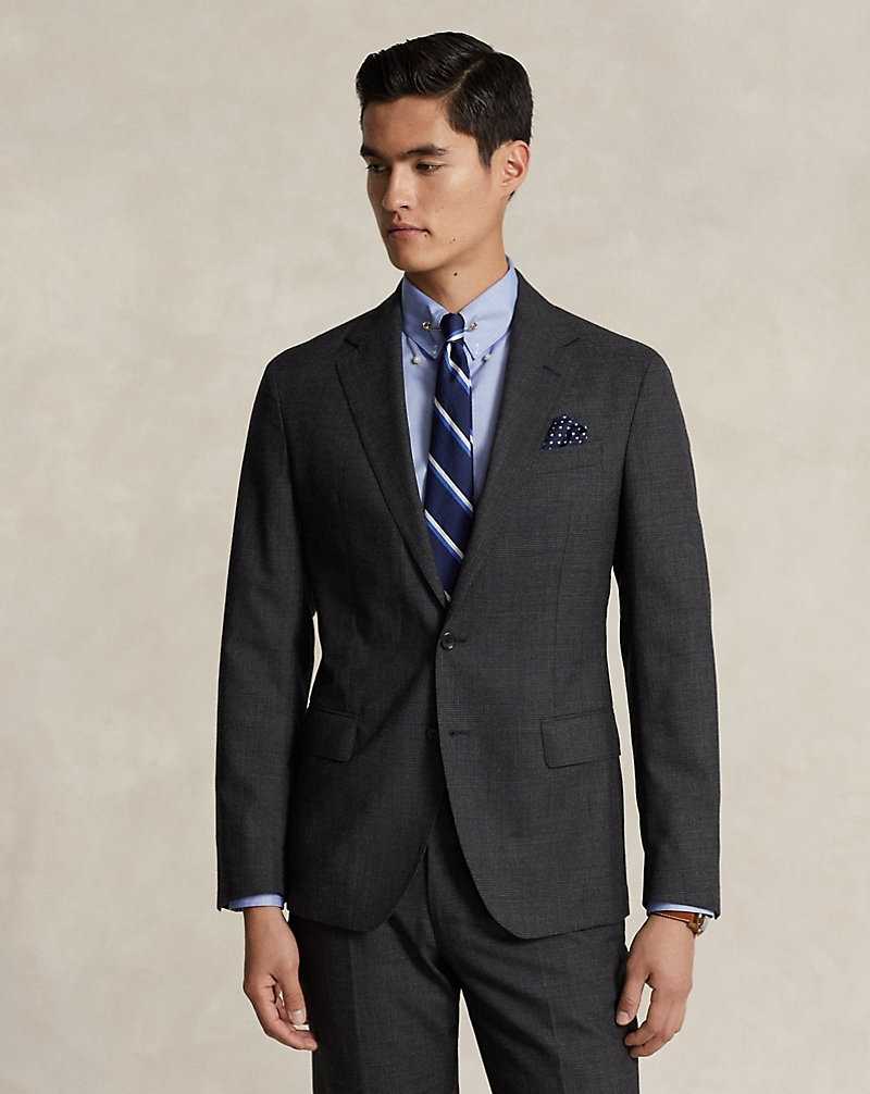 Trajes Ralph Lauren Soft Tailored Glen Plaid Wool Hombre Charcoal Multi | WJOAPBD-64 - vista 3