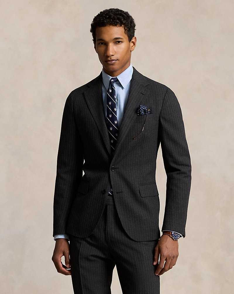 Trajes Ralph Lauren Soft Tailored Pinstripe Wool Hombre Azules | VWSJRKL-02 - vista 3