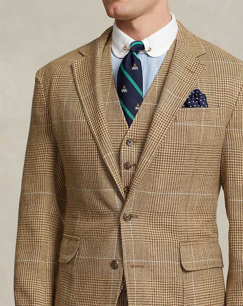Trajes Ralph Lauren Soft Tailored Plaid Tweed Hombre Lt Brwn/ Tan W/Lt Gry Dec | BSJQGAI-61 - vista 5