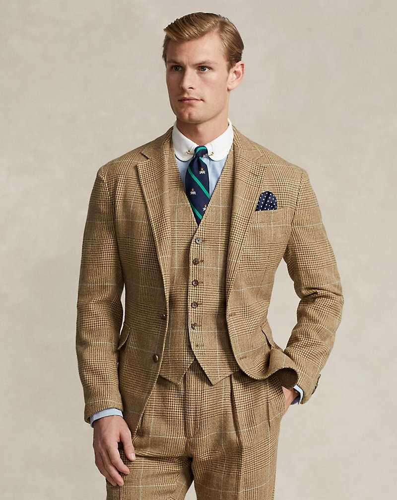 Trajes Ralph Lauren Soft Tailored Plaid Tweed Hombre Lt Brwn/ Tan W/Lt Gry Dec | BSJQGAI-61 - vista 1