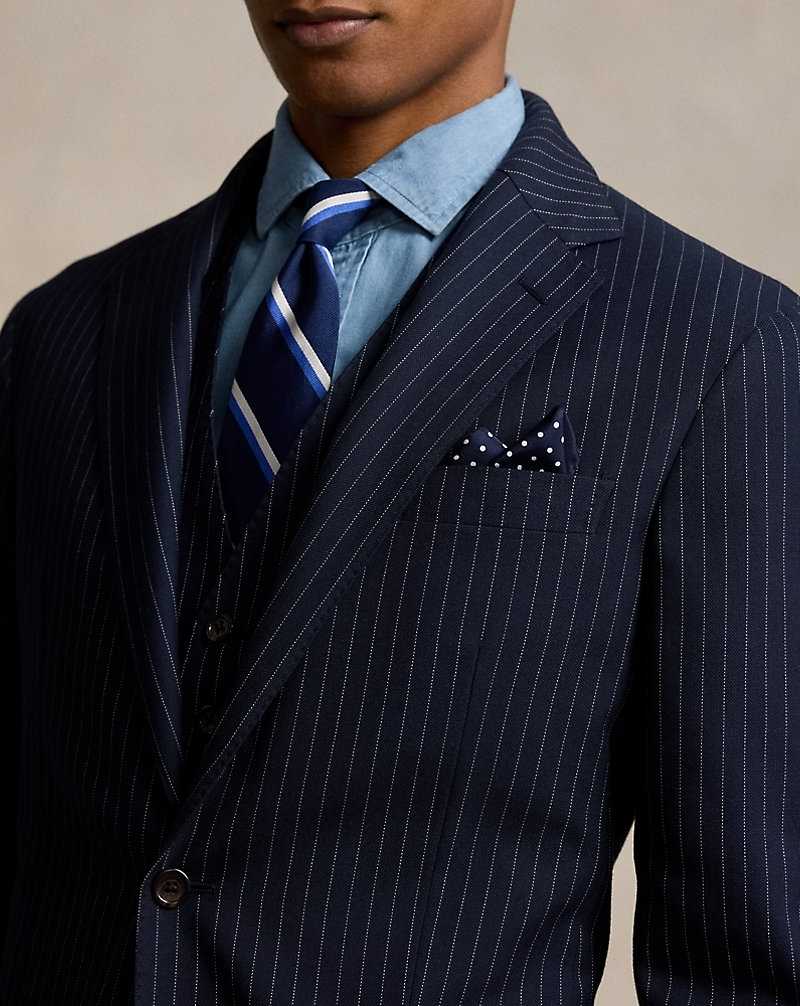 Trajes Ralph Lauren Soft Tailored Striped 3-Piece Hombre Navy/Cream | XGVOWYZ-18 - vista 5