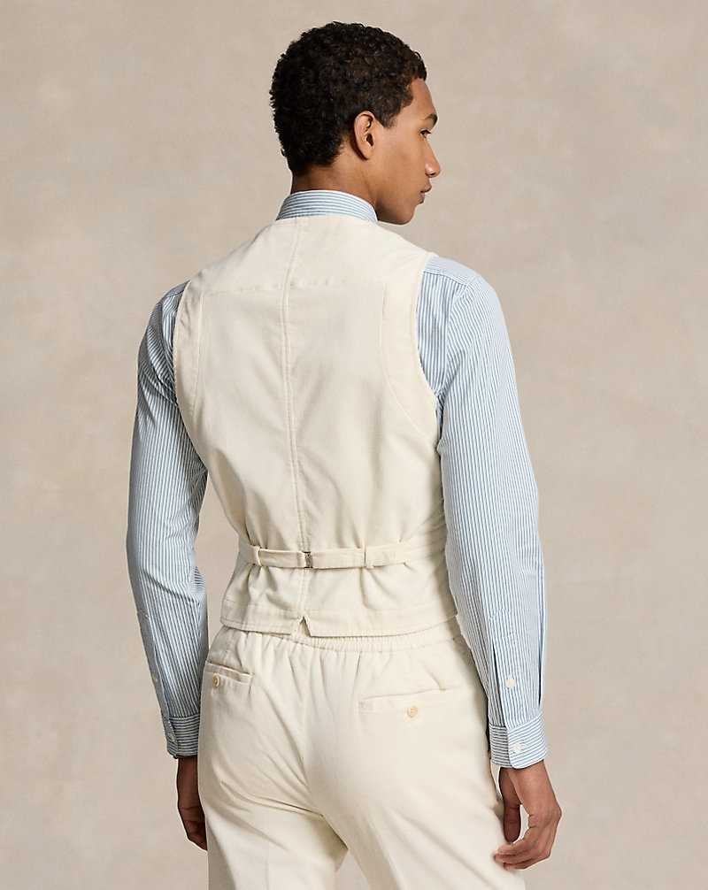 Trajes Ralph Lauren Stretch Corduroy Waistcoat Hombre Classic Stone | IWXKQUE-50 - vista 4