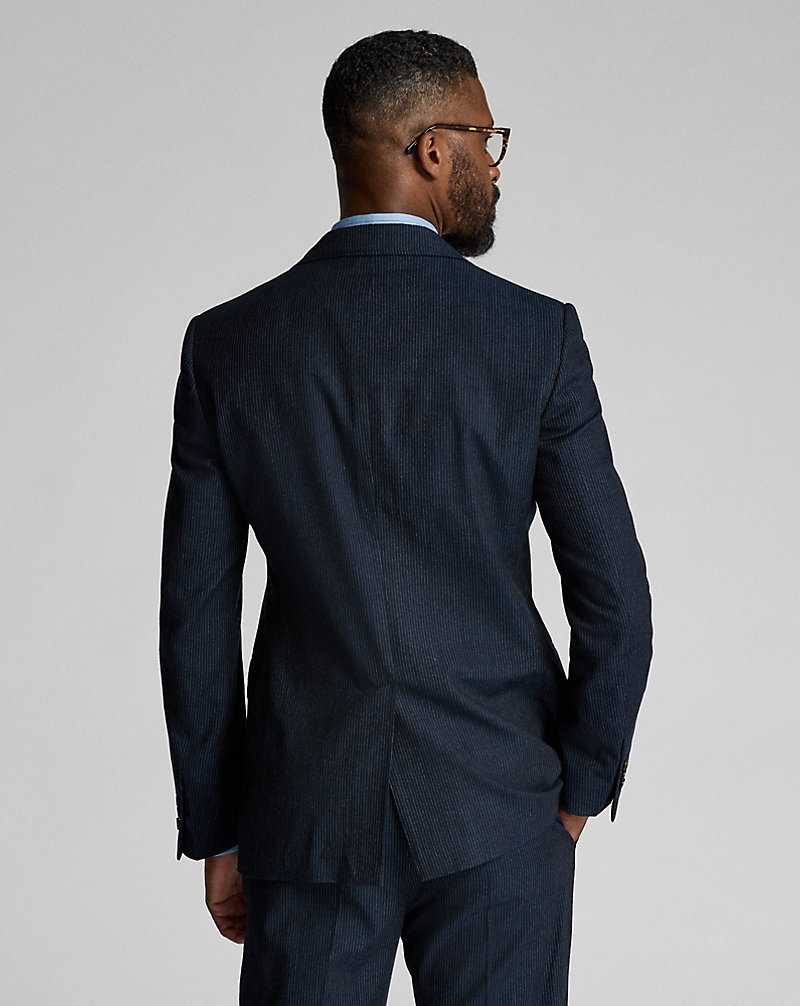 Trajes Ralph Lauren Striped Herringbone Hombre Navy/White | JELOBNX-64 - vista 4