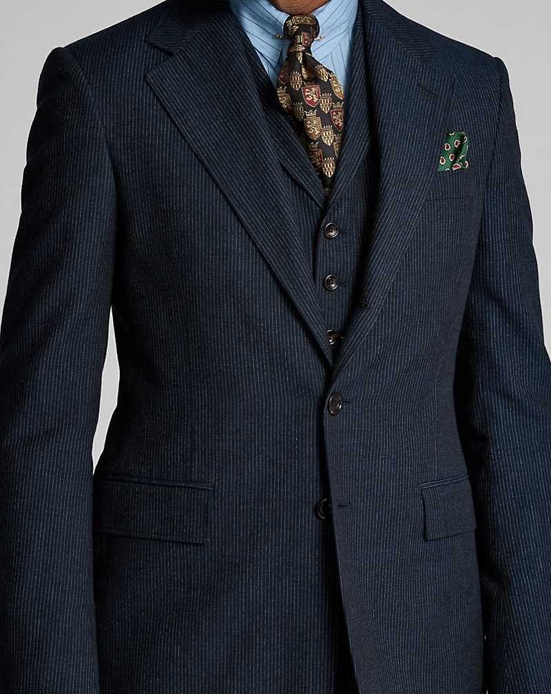 Trajes Ralph Lauren Striped Herringbone Hombre Navy/White | JELOBNX-64 - vista 5