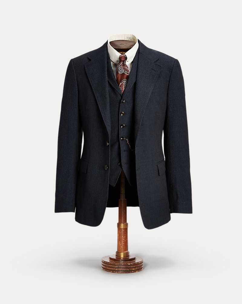 Trajes Ralph Lauren Striped Herringbone Hombre Navy/White | JELOBNX-64 - vista 1