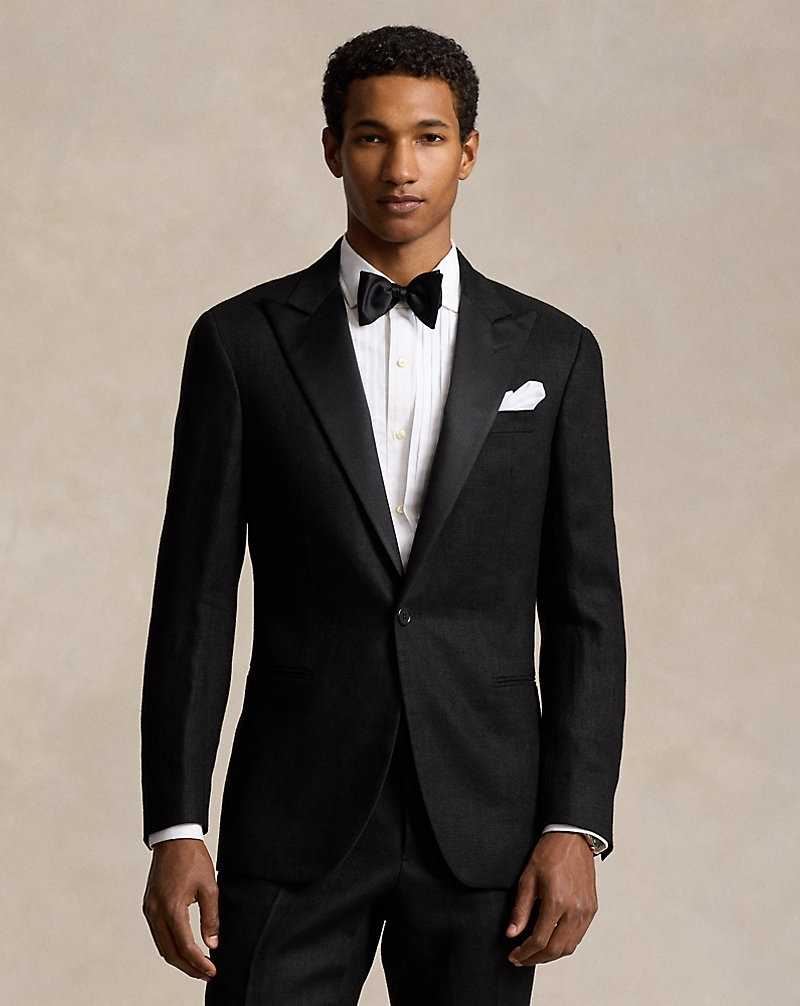 Trajes Ralph Lauren Tailored Linen Tuxedo Hombre Negros | RDFOTPE-69 - vista 3